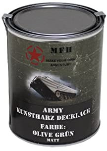 Army Kunstharz Decklack Olive Grün MATT RAL 6014 Restauration Aufbau #32294
