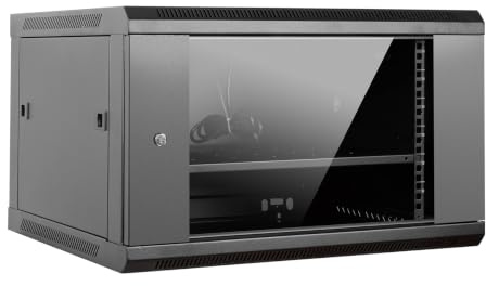 Aiten Data Armario Rack Mural 19 6U Medidas 600 x 600 x 370 mm Montado, con Accesorios. Incluye Bandeja Fija, 1 Ventilador de 120 mm, Tornillos de Montaje y 2 Llaves