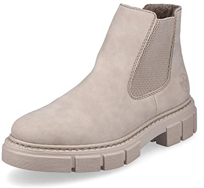 Rieker Damen Chelsea Boots M3854, Frauen Stiefeletten,Schlupfstiefel,flach,Stiefel,Bootee,Booties,halbstiefel,Kurzstiefel,beige (62),39 EU / 6 UK