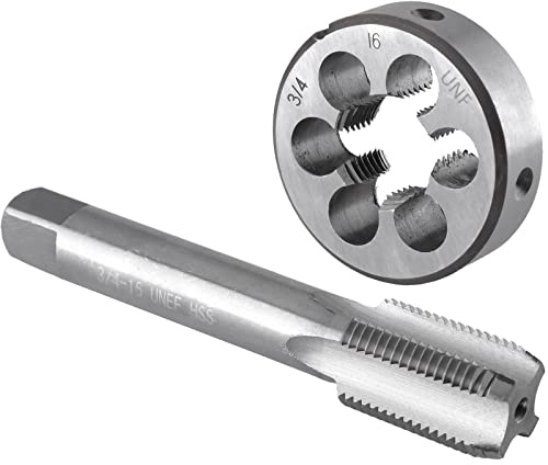 Burkit 3/4 Zoll-16 UNF Gewindebohrer und Schneideisen Set, 3/4 x 16 UNF Maschinengewindebohrer und runde Schneideisen rechts