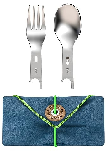 Opinel Picnic+ Cutlery Insert Set for No. 8 Folding Pocket Knives, Fork and Spoon Insert, Micro Fiber Napkin, Made in France