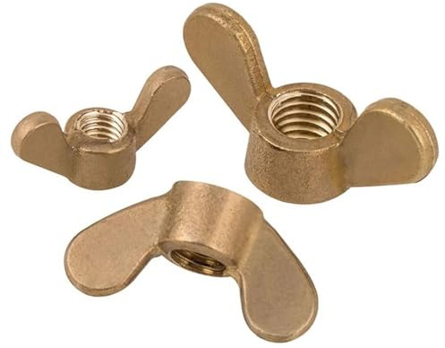 LOEASE Flügelmuttern 5/10 Stück M3 M4 M5 M6 M8 M10 M12 Kupfer Flügelmutter Messing Schmetterlingsmutter handfester Schraubverschluss (Color : 5pcs, Size : M10)