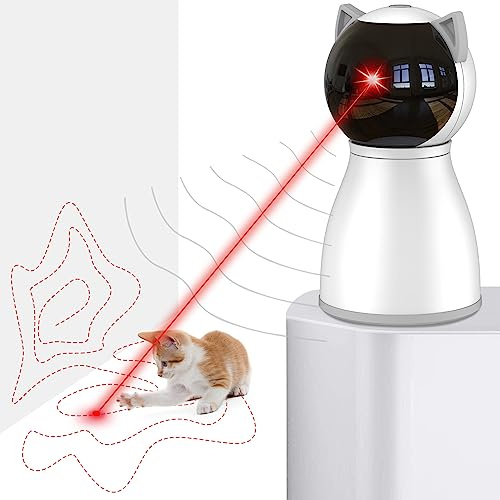 Petiepaw Luz LED para Gatos con Trayectoria Real y Recargable, Juguete Interactivo Automático Activado por Movimiento para Interior/Cachorros/Perros