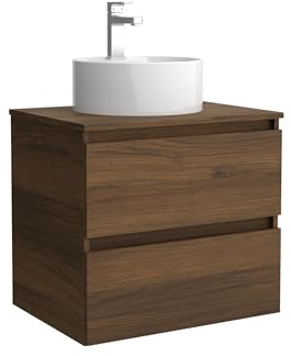 Mueble de baño Bequia 60cm + Encimera + lavabo posar | Nogal|60x45x56