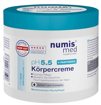 numis med Panthenolkräm för känslig hud 400 ml – kroppskräm pH 5,5 tillverkad i Tyskland – hudkräm utan silikoner, parabener och mikroplastisk fri – vårdande kräm, pantenolkräm mot torr hud