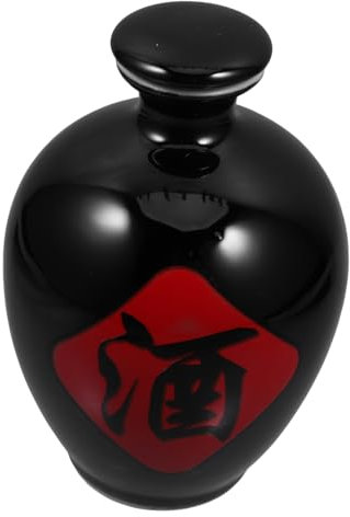 IMIKEYA Ceramic Wine Bottle Japanese Sake Decanter Chinese Pickle Jar Airtight Flask Traditional Liquor Container Home Bar Accessory