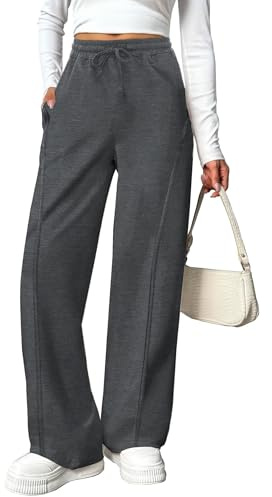 Terecey Pantalon de Jogging Femme Coton Léger et Confortable Pantalon Survêtement Femme avec Ceinture Élastique et Coupe Droite pour Fitness et Détente