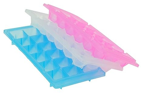 Cabilock 4piezas Bandeja Para Cubitos De Hielo Con Cavidades Forma De Diamante De Moldes Para Hielo Reutilizable Apto Para Bebidas Como Whisky y Café Frío Colores Aleatorios