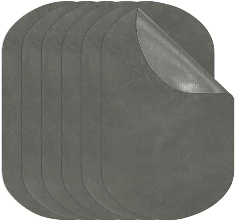 PATIKIL Bügelflicken 11 x 18 cm, 6er Pack ovale Ellenbogenflicken Knie-Reparaturflicken Wildleder Stoffapplikationen für Hemd Jeans Jacke Kleidung Reparatur Dekorationsset, Grau