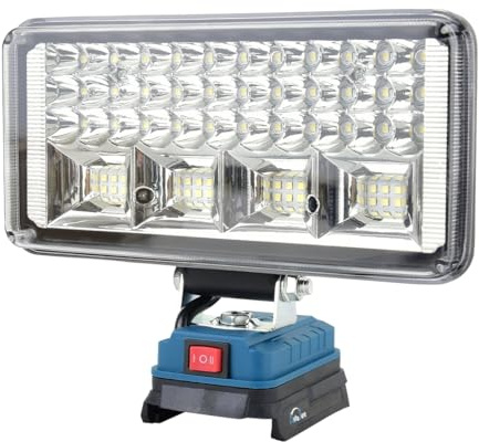 AUTOJARE Akku Lampe Kompatibel mit Bosch 18V 90W Kabellose Led Arbeitsleuchte 7500LM Tragbares Scheinwerfer 2 Helligkeitseinstellungen Baustellen Lampe mit 2 USB-Aufladung (7 zoll, kein Akku)