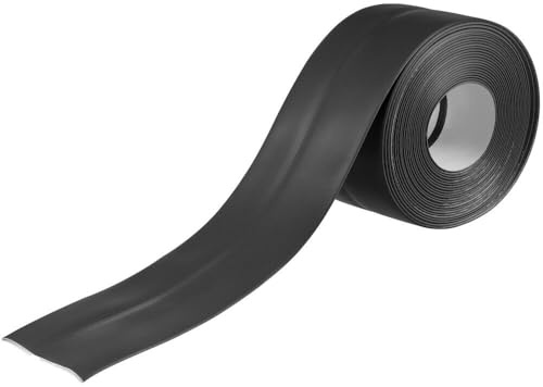 JUNHAO-SHOP PVC Flexible Skirting Board, 10 M x 5.5 cm Self Adhesive Baseboard Wall Molding Trim, Caulk Tape Sealant Strip Decorative Strip for Floor Boards Wall Corners (Dark Grey)