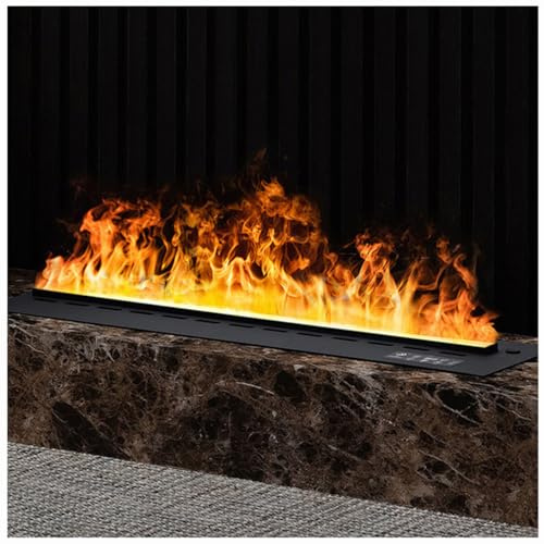 GAYAYAS Chimenea eléctrica con Llama 3D, Chimenea de Vapor de Agua, Chimenea de Niebla de Llama Ajustable, con Control Remoto y Panel de Control, Chimenea de sobremesa 80cm/31.4in