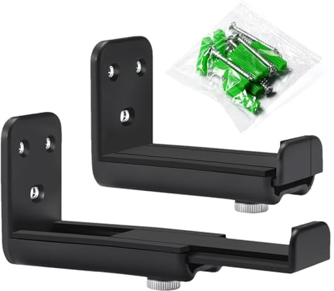 TV Soundbar Mount - Wall Speaker Shelf | Home Soundbar Brackets with 3.5-5.4 Inch Depth Adjustment for Bedroom Living Room Under TV Mall Hotel