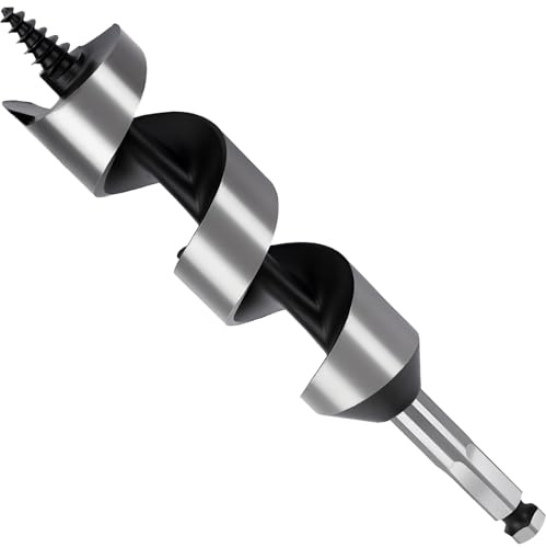 MOXPIFY 40mm Wood Auger Drill Bits 155mm Long, Timber Drill Bits | Hex Shank, Extra Long Wood Drill Bits For Woodworking (40mm x 155mm)
