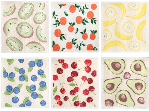 Swedish Dishcloth Swedish Dishcloths Swedish Dish Coth Reusable Dish Cloths Swedish Dish Cloths Set of 6 Washable Quick Drying Sponge Cloths for Counters Dishes Home Bar Table Wiping