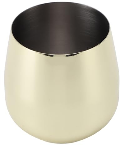 ZJchao Bicchiere da Vino Senza Stelo in Acciaio Inossidabile, Tazza Termica Riutilizzabile da 550 Ml per Feste all'aperto, Picnic e Viaggi, Design Leggero (placato in oro)