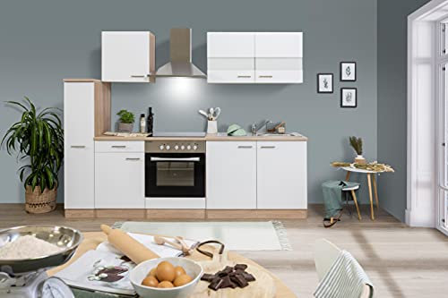 respekta Merle Cocina Americana, Madera de ingeniería, Roble aserrado Blanco, 240cm