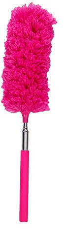 SHIYUE Spolverino telescopico per Pulizia Magica in Microfibra con Spugna telescopica per Pulizia Magica,Rosa