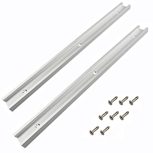 2Stück T Track 400mm T-Slot Track aus Aluminiumlegierung mit 8pcs Schraubenn für Holzbearbeitung