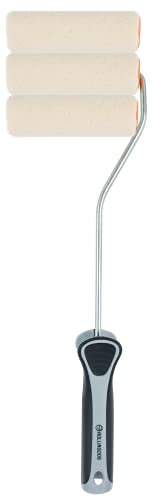 ROLLINGDOG 4”(100mm) Small Paint Roller Set with High Density Synthetic Velour Fiber for Glossy Smooth finishes (4PC Combo)，Great for Skirting Boards, Architrave