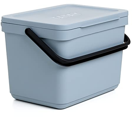 TATAY Organiskt Avfallskärl Smart 6 L, 26,5x20,5x18,5 Cm, för Hemmets Behov | Organiskt Avfallskärl | för Avfall | Avfallshink för Kök med Hållare | och Skruvar Ingår | 100 % Återvunnet Material, Blå