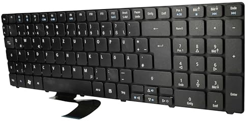 vhbw Tastatur Keyboard QWERTZ kompatibel mit Acer Aspire 7745G | 8940, 8935G, 7745Z, 7745ZG, 8935, 7750G Notebook - Schwarz, mit Nummernblock