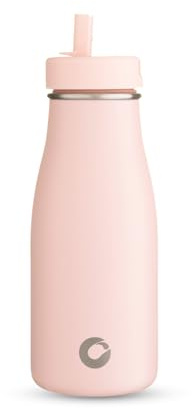 BOTL Evolution Stainless Steel, BPA/BPS Free, Insulated and Leakproof Straw Lid Water Bottle, 350ml Hot and Cold Drinks (Marshmallow)