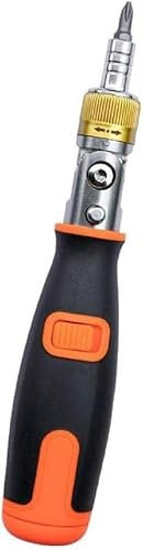 VekkEr Security screwdriver set,mini screwdriver set,Multi-Angle Ratchet Screwdriver Set 10 in 1 Slotted for Cross Star Bits 1/4'' 180° Magnetic Screwdriver
