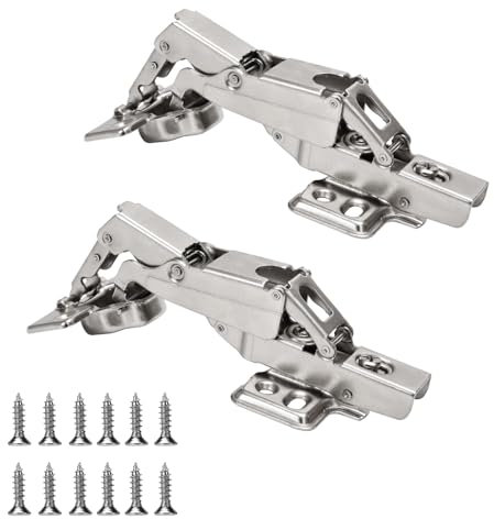 BADALU Kitchen Cabinet Hinges (1 Pair, 2 PCS) 165 Degree Half Overlay Cabinet Hinges for Lazy Susan/Corner/Hidden Door/Folden Door, BD-H165
