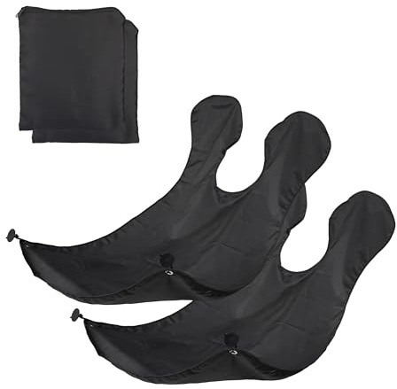 Relaxdays Bartschürze 2er Set, Rasierlatz mit Saugnäpfen, Klettverschluss, Barthaare auffangen, HxB: 125x70 cm, schwarz | Klettverschluss, Barthaare auffangen, HxB: 125x70 cm