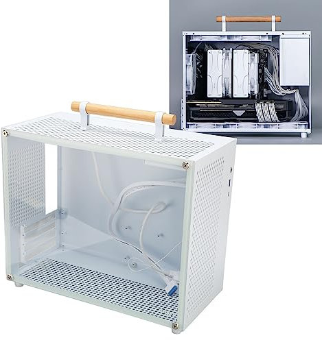 Computer Case, Micro ATX Gaming Computer Case, MATX Case 20.6L USB 3.0 Type C Interface Side Mesh Panel, Mini ITX Case for Game Office, PC Gaming Case, Ventilated Airflow Design