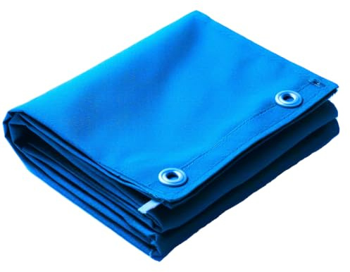 UK Eco Green Canvas Heavy Duty Cotton Tarpaulin Cover Boat Log Store Roofing Sheets (Blue, 1m x 2m)