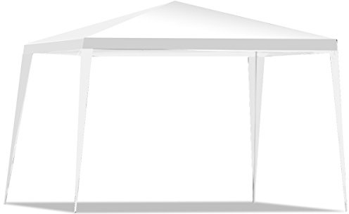 GOPLUS Faltpavillon 3x3m, Pavillon wasserdicht stabil, Gartenpavillon mit Metallrahmen, Partyzelt Bierzelt Festzelt für Garten Terrasse, Partys Hochzeiten Festival, Weiß
