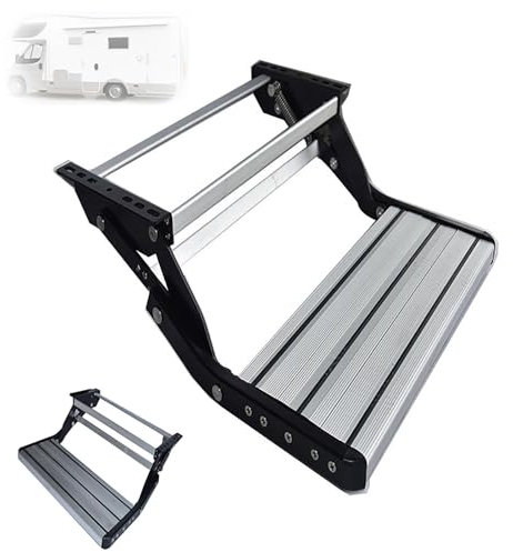 Einzelne Manuelle Trittstufe Wohnwagen, Klappbare Wohnwagen Trittstufe aus Aluminiumlegierung, Klappbare Einzelne Stufe Trittstufen für Reise Campinganhänger