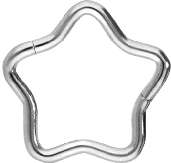 PIERCINGLINE Titan Clicker Stern - Piercing für Nase, Septum, Ohr, Helix oder Tragus in 4 Farben