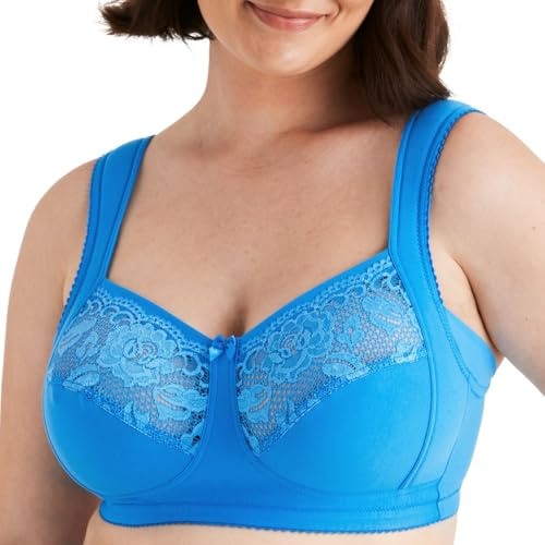 Miss Mary of Sweden Lovely Lace Support Komfort Bomulls-Bh utan Bygel 80D Soft aqua