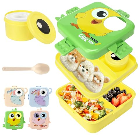 Luziyun Fiambrera comida trabajo 1600ML apilable Fiambrera Bento Box | Con cuchara Para microondas y lavavajillas,con 2 Compartimentos Hombres y mujeres adecuados para trabajo, escuela,Picnic