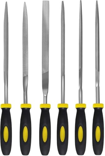 jiazhiyi Juego de limas pequeñas para carpintería, 6 piezas, limas de madera dura de alta calidad, para dar forma precisa a la madera, juego de limas de aguja de metal, juego de limas pequeñas para