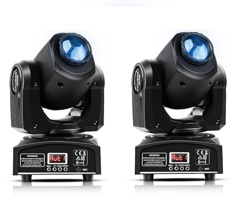 2PCS Mini 30W Lyre LED Moving Heads Tête Mobile, RGBW LED Lumière de Scène DMX512 9/11CH Contrôle Sonore pour Disco DJ Party Clubs