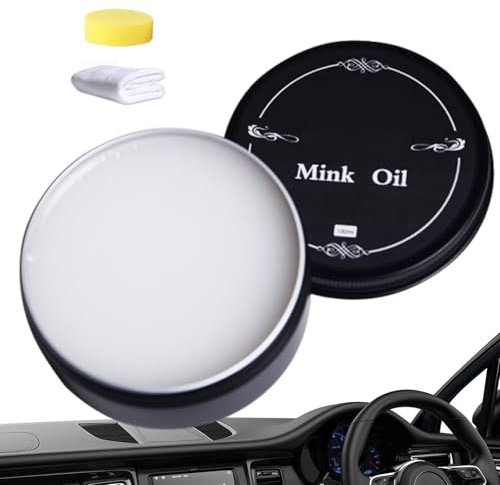 Car Leather Conditioner Oil Paste - 100ml Portable Cleaning and Care Cream | Multifunctional Leather Care Balm with Towel and Sponge | Cleaning Tool for Trucks, Motorcycles