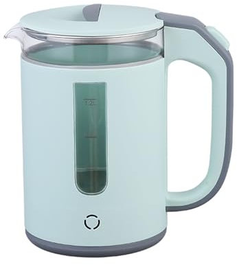 Stainless Steel Water Kettle 1.2L 1000W Borosilicate Glass Electric Kettles Fast Boil & Quiet Water Boiler and Heater for Coffee or Tea, BPA Free, Auto Shut-Off and Boil Dry Protection (Green)