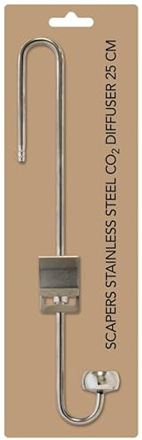SF Scapers Professioneller CO2-Diffusor aus Edelstahl, für Aquascaping, mit austauschbarem Diffusor, für Aquarium von 25 bis 50 cm (25 cm)
