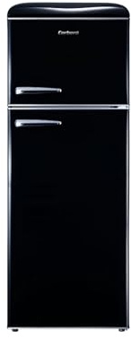 Corberó – Frigorífico Retro Estático | CF2PG148RN | Nevera 215L + 45L Congelador | 148.2 cm | Luz Interior | Cajón Crisper| Descongelación Manual |Estantes de Cristal | Patas Niveladoras | Negro