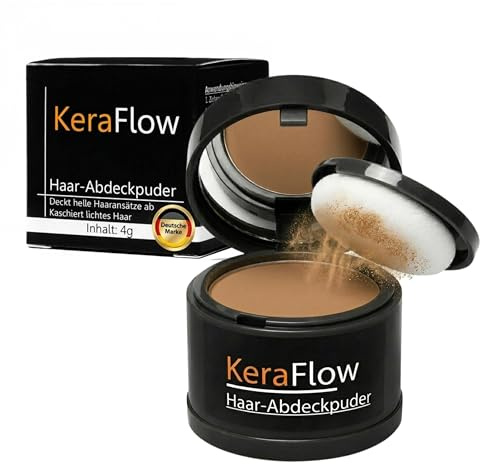KERAFLOW ANSATZPUDER 4 g – hårpuder för grått hårfäste – blond | Hårconcealer för omedelbar hårkomprimering - färg för naturlig volym