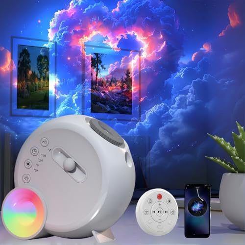 Galaxy Projector, 17 Colour Space Projector Light | Aurora Night Light, 15 White Noises, Bluetooth Speaker & Remote Control, Bedroom Decor & Sleep Aid