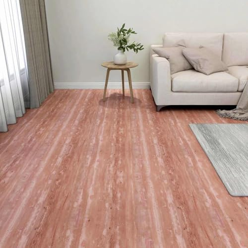 Kaloriko Placas de suelo de PVC autoadhesivas, 55 unidades, color rojo, 5,11 m², 30,5 x 30,5 cm, para interiores y habitaciones, prácticamente robustas, fáciles de colocar
