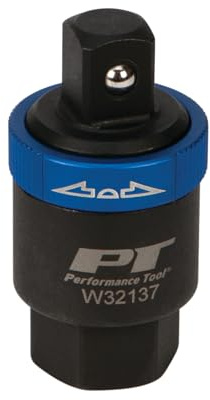 Performance Tool W32137 1/2 Zoll Ratschen-Adapter – wandelt Brechstange oder Schiebet-T-Griff in Ratsche – Umschaltbarer Ratschenmechanismus mit eloxiertem Schalterkragen | Sechskant-Nackenrolle zur Verwendung mit Schraubenschlüsseln. Funktioniert als Drehrad-Ratsche. 1,3 cm (5,5 Zoll) Antrieb mit
