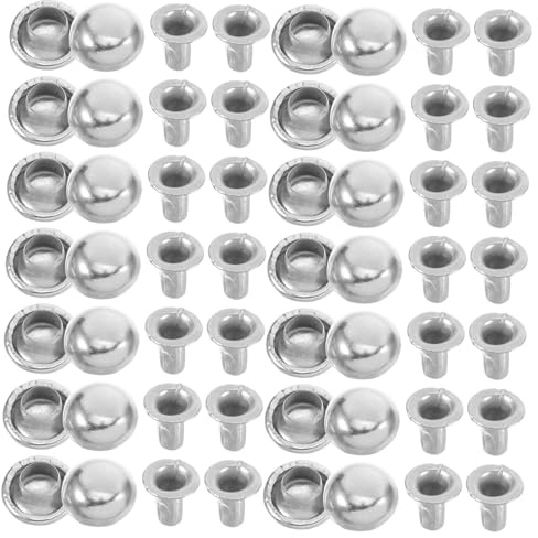 ULTNICE 100 Pezzi Rivetti in Metallo DIY a Forma di Fungo 6mm per Decorazioni di Pelle, Scarpe, Borse, Braccialetti E Cinture (Argento)