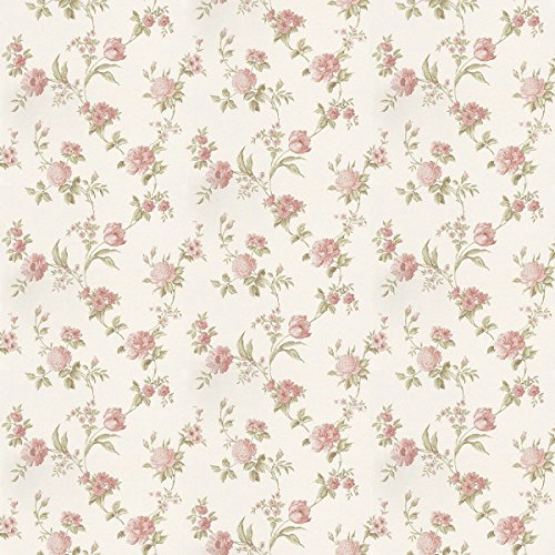 MyTinyWorld Pack of 5 Dolls House Mixed Pink Flowers On Pale White Wallpaper Sheets