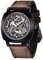 BENYAR - Reloj de Pulsera automático para Hombre | Pulsera de Cuero | Movimiento Mecanico | Dial Esqueleto de 45 mm | Resistente al Agua y los arañazos